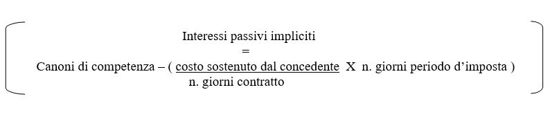 calcolo interessi leasing soggetti IRES