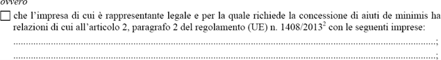 dichiarazione impresa unica regime de mimis