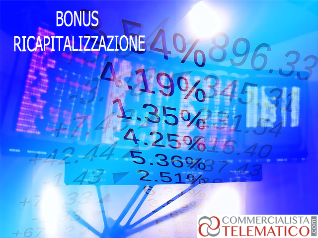 crediti ricapitalizzazione società bonus ricapitalizzazione