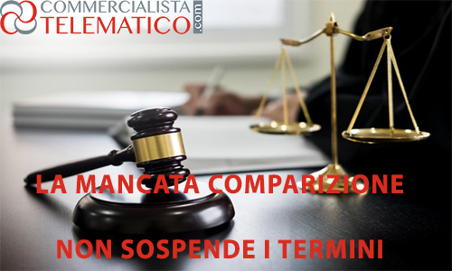 accertamento adesione mancata comparizione