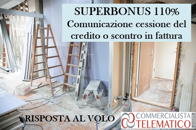 superbonus comunicazione cessione credito sconto fattura