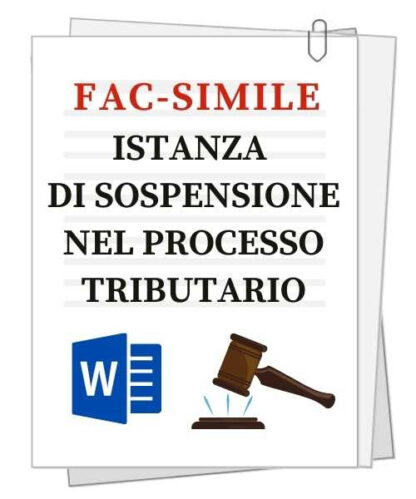 fac simile di istanza di sospensione nel processo tributario