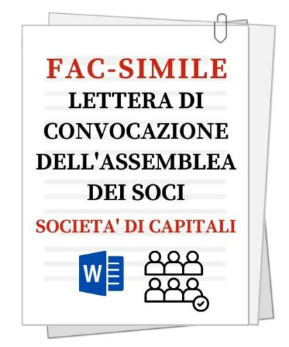 Fac-simile | Convocazione assemblea dei soci – società di capitali