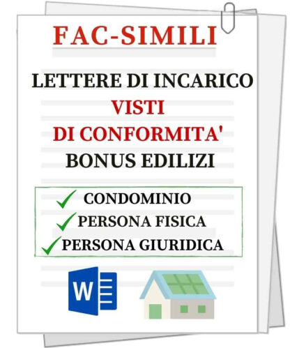 Fac-simili | Mandati professionali per Visto di conformità Bonus edilizi