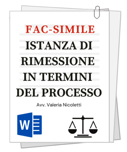 fac simile di istanza di rimessione in termini nel processo tributario