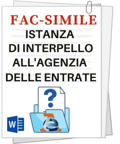 fac simile di istanza di interpello al Fisco