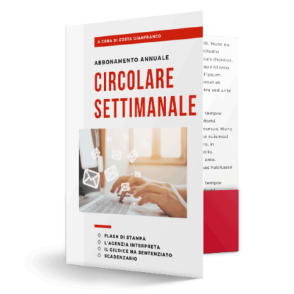 circolare settimanale pronta per studi commerciali, da personalizzare con nome e logo dello studio