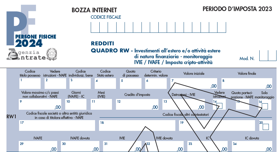 quadro rw 2024 bozza