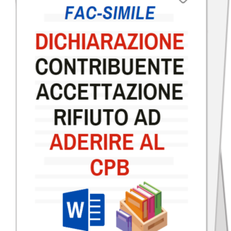 Fac-simili | Dichiarazione del contribuente di accettazione/rifiuto ad aderire al CPB